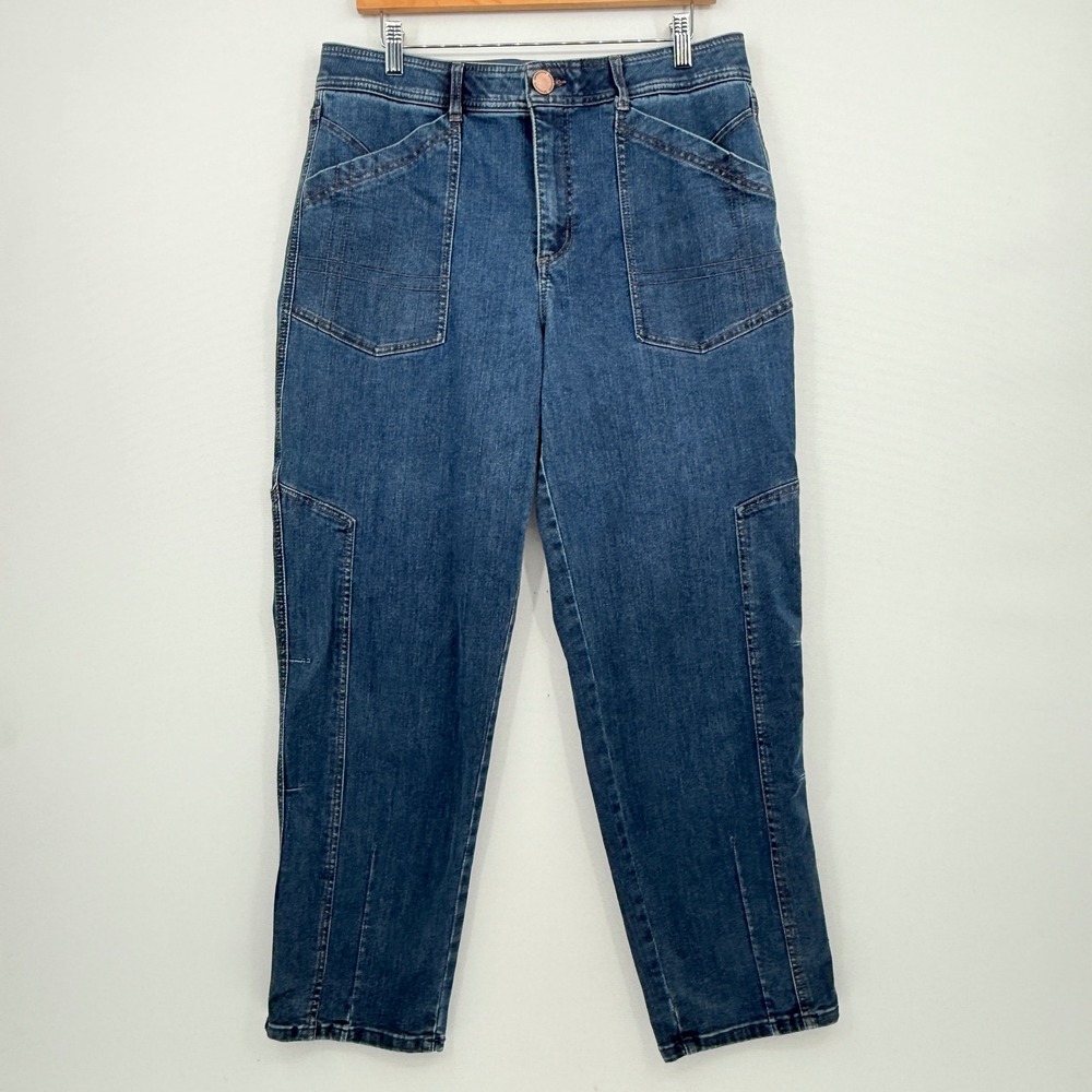 Democracy Cargo Jeans Women 14 Blue Absolution Utility Gorpcore Workwear Indie